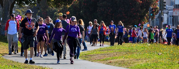 - Groups of supporters at the Walk to End Alzheimer's