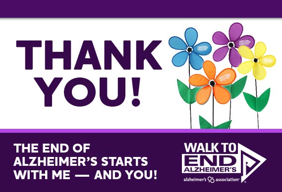 Thank You! THe End of Alzheimer's Starts With Me - And You!
