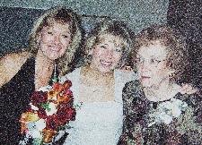 Elaine's wedding day: Nancy, Elaine, Ruth