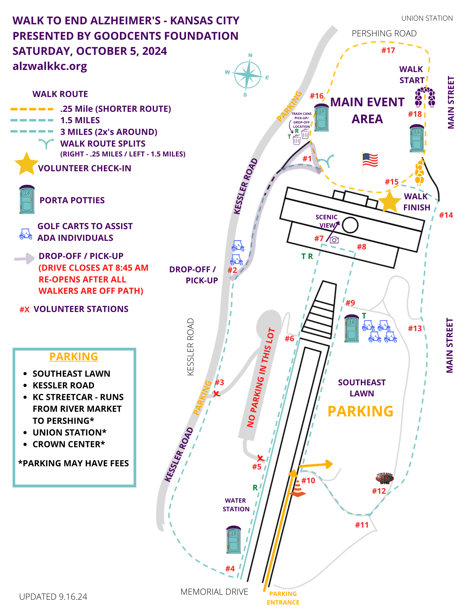 2024 KC Walk Route and Parking