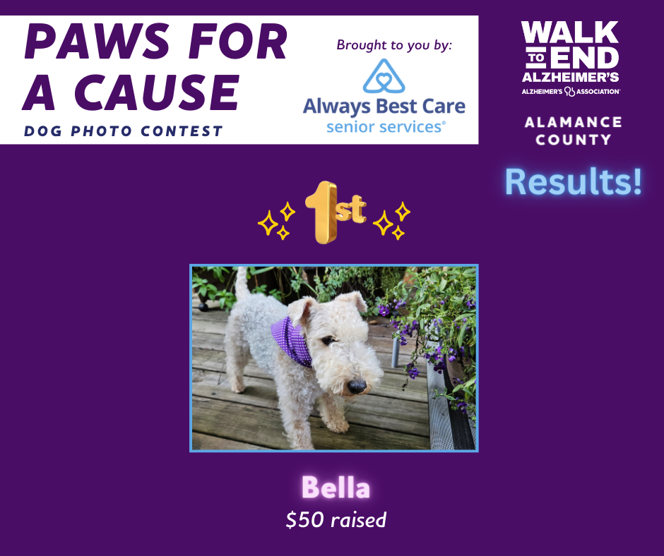 paws for a cause, Alamance, winner