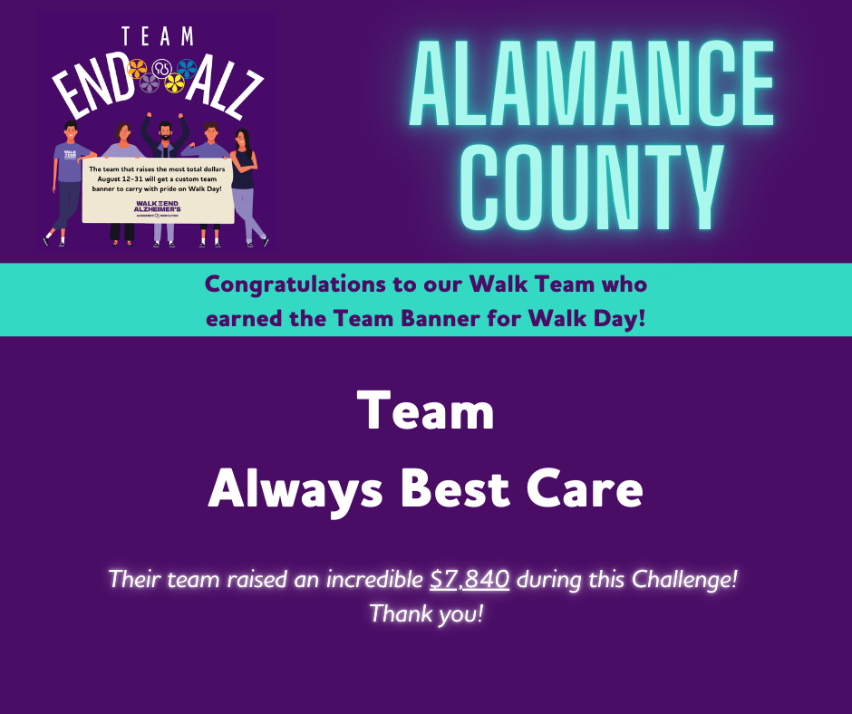 Alamance Team ALZ Olympic Challenge Banner Earner 2024