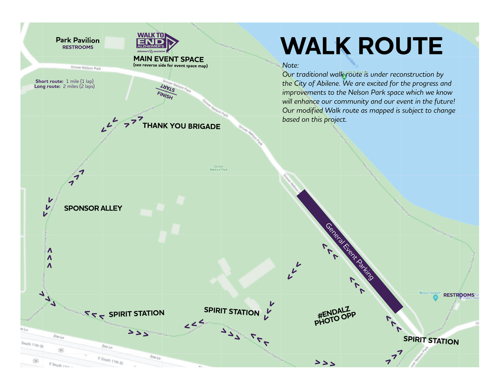 Nelson Park Map - Abilene Walk 2022