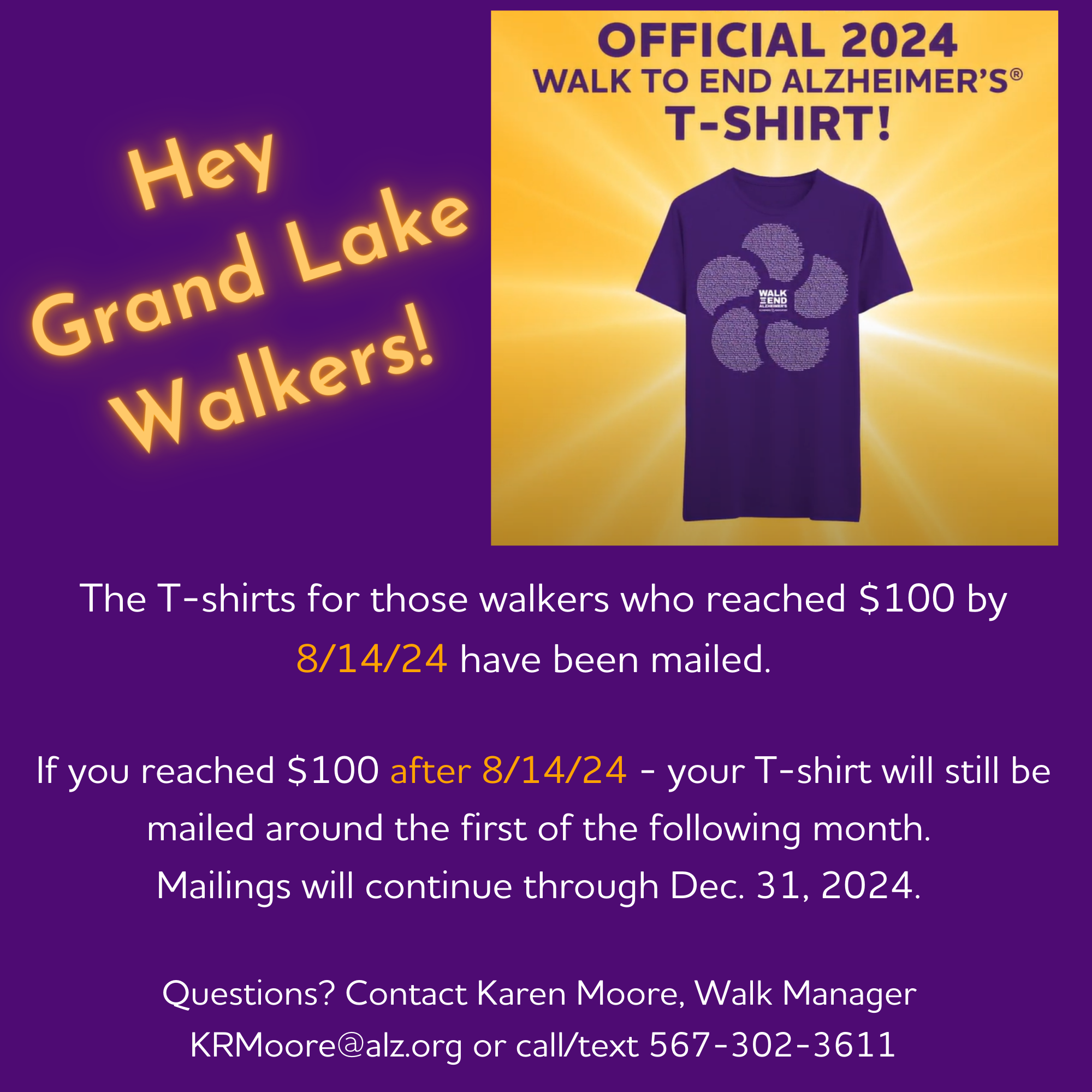 2024 post walk grand lake t-shirt