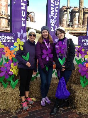 Kathy, Siobhan, and Rachel at the Walk to End Alzheimer's 2016