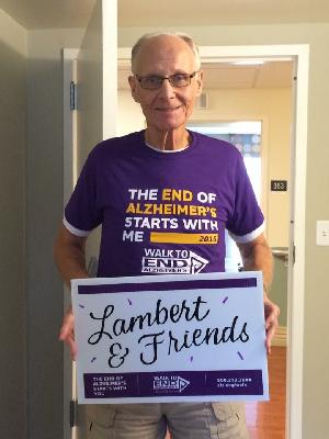 Recovering from hip surgery in 2016 at short term rehab, even Dad participated in the walk!