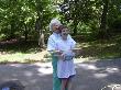 Grandma and Albert hoola-hooping together, in the same hoop!