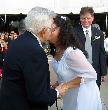 My Dad kissing my wife Julie at our wedding