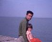 With daughter Jennifer at Lake Michigan