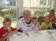 Moo-Moo having lunch with great-grandchildren, 2011