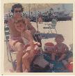 Mom & I at the beach with a cousin