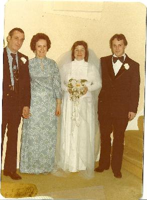 My wedding day, with Bill & Celia (the inspiration behind The B.C. Crew)