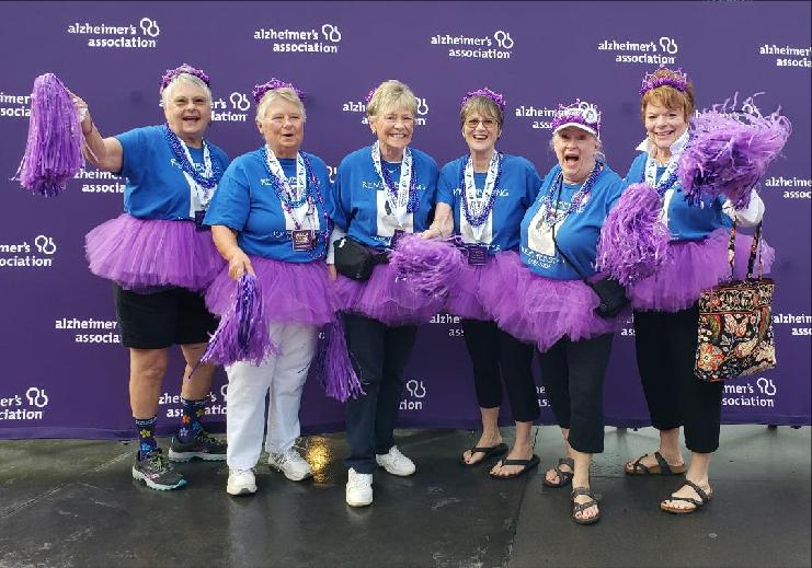 This is our team at the 2023 walk. I walk in memory of my maternal grandmother & aunt, classmate Julie, and my very close friend Joan who has been diagnosed with Alzheimer's.