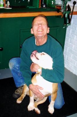 Grandpa Steve Heughebart with Spike