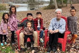 Margaret and her grandchildren