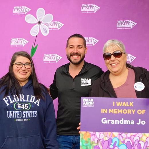 Katie, Me and My Mom at our 10th Walk in Honor of Grandma Jo!