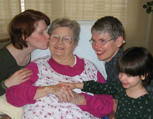 Mamá y 3 generaciones de sus niñas.
